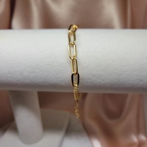 Gold Large Paperclip Bracelet